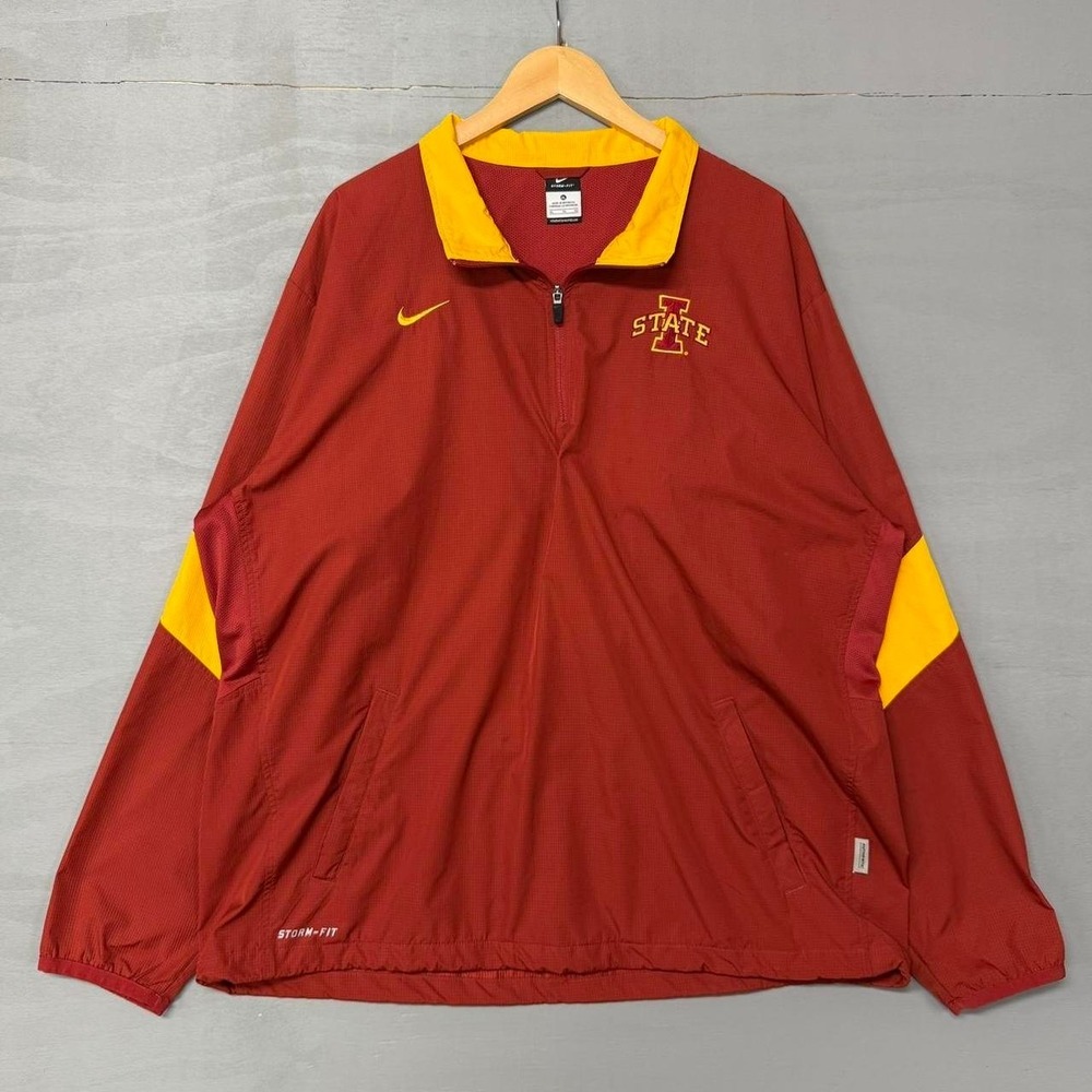 Vintage Nike Iowa State Storm Fit Windbreaker 1/4 Zip Jacket Red XL